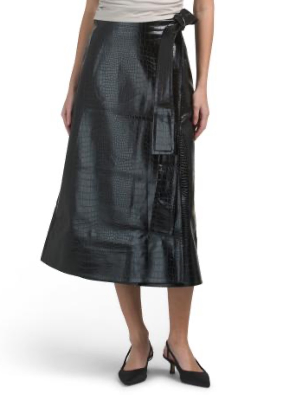 🔥TOCCIN Beatrice Faux Leather Wrap Skirt